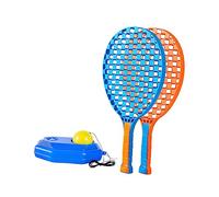 Ysyqkn 2 Pièces Tennis Racket Entraîneur Balle Rebond Corde Élastique Équipement Auto-entraînement Portable Poignée Antidérapante Adapté Aux Enfants Adolesce, Bleu orangé