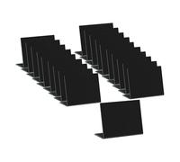 Ysyqkn 20 Pièces Cartes de Table Ardoise Mini Tableau de Table Tente Acrylique Support Réutilisable Étiquette Alimentaire Signalétique Convient pour Fête, Noir