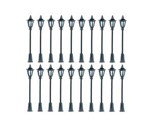 Ysyqkn 3 Pièces Lampadaire de Modèle Chemin de Fer Miniature Cour Europe Lampes Maquette Post Décor Accessoires Adapté pour Jardin de Fées Décoration Intérie, 20 Pièces
