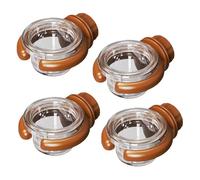 Ysyqkn 4 Pièces Mangeoire Oiseau Bol Nourriture Suspendu Transparent Polyvalent Distributeur PP Résistant Nettoyage Facile Adapté Terrasse Parc Animalier Ois, Brun