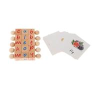 Ysyqkn 5 Pièces Jeux d'Orthographe Bâtonnets de Lecture en Bois Lettres Rotatives Cartes Alphabétiques Apprentissage Utilisable par Enfants