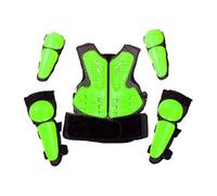 Ysyqkn 5 Pièces Protection Motocross Enfant Armure Vélo Gilet Sécurité Dos Poitrine Genoux Coudes Coque Antichoc Légère pour Course Cyclisme Patinage Ad, Vert