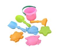 Ysyqkn 8 Pièces Jouets de Plage Ensemble Complet avec Outils Seau à Château et Moules Amusants Jouet Éducatif pour le Développement Convenable pour le Bac, Rose