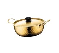 Ysyqkn à Ramen Coréenne, à Ramen avec Base Universelle, Multifonctionnelle pour Soupe et Bouillon, Idéale pour Les Pique-niques, 22 cm Or