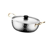 Ysyqkn à Ramen Coréenne, à Ramen avec Base Universelle, Multifonctionnelle pour Soupe et Bouillon, Idéale pour Les Pique-niques, 22 cm d'argent