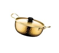 Ysyqkn à Ramen Coréenne, à Ramen avec Base Universelle, Multifonctionnelle pour Soupe et Bouillon, Idéale pour Les Pique-niques, 18 cm Or