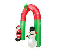 Ysyqkn Arche Gonflable Père Noël Décoration Extérieur LED Polyester Résistant Convient à Noël Fête de Famille Décoration de Jardin Fête D'Anniver