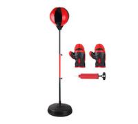 Ysyqkn Balle de Frappe de pour La Boxe, Ajustable, à Base d'eau Ou de Sable, en PU, Gants Inclus, Structure pour Améliorer Les Compétence, Parent enfant80-160cm