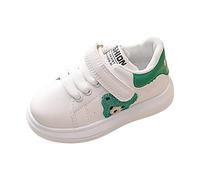 Ysyqkn Baskets pour Tout-petits, Chaussures D'entraînement Souples pour Enfants, Semelle Souple En PU Respirant, Broderie Ours, Fermeture Adhésive, Idéal, VERT, 18CM