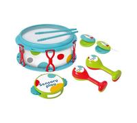 Ysyqkn Batterie, Instrument de Percussion, Cadeau d'anniversaire, Accordés Entre Eux, pour Enfants, Débutants, Compact, Tambourin, Bleu
