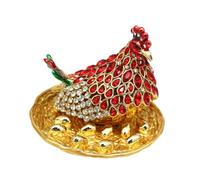 Ysyqkn Boîte à Bijoux Figurine de Poule, Statuette Décorative en Forme de Poule