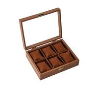 Ysyqkn Boîte à Montres, écrin à Montres, Coffret à Bijoux, Présentoir de Rangement en Bois Massif avec Fenêtre Transparente et Intérieur Doublé de Velours Po, 4 Emplacements