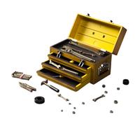 Ysyqkn Boîte à Outils Miniature pour Figurine Mallette d'action pour Modèle Articulé Accessoire de Rôle Masculin Objet de Personnalisation de Poupée Réalisée, Jaune