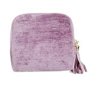 Ysyqkn Boîte de Rangement Bijoux Organiseur Coffret Pochette avec Compartiments pour Bagues Colliers Boucles d'oreilles Tissu Velours Chenille Fermeture Prat, Violet Clair