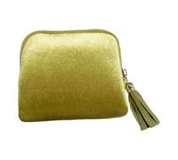 Ysyqkn Boîte de Rangement Bijoux Organiseur Coffret Pochette avec Compartiments pour Bagues Colliers Boucles d'oreilles Tissu Velours Chenille Fermeture Prat, Herbe Verte