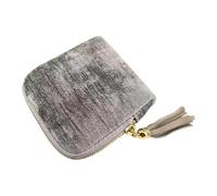 Ysyqkn Boîte de Rangement Bijoux Organiseur Coffret Pochette avec Compartiments pour Bagues Colliers Boucles d'oreilles Tissu Velours Chenille Fermeture Prat, Gris Argent