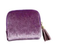 Ysyqkn Boîte de Rangement Bijoux Organiseur Coffret Pochette avec Compartiments pour Bagues Colliers Boucles d'oreilles Tissu Velours Chenille Fermeture Prat, Violet