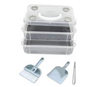 Ysyqkn Boîte D'Élevage à Farine Offre Visibilité Totale Conteneur à vers de Maïs avec Filet de Tamisage Cage Empilable Ventilée en PP et Acier Inoxyd, Filet Grossier