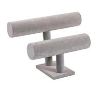 Ysyqkn Bracelet Porte-Bijoux Socle Organisateur Bar Bois Multifonction Convient Rangement Bracelets Montres Chaînes Famille Bureau Chambre Salon Présent, Gris