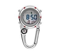 Ysyqkn Carabiner Montre Digitale avec Mousqueton Multifonction Montre de Poche Électronique Réveil Lumineux Unisexe Adaptée pour Enfants Adultes Activités en, Rouge