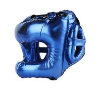 Ysyqkn Casque de Boxe Full Face Protection Renforcée Matière Microfibre Souple Adapté Au Taekwondo Karaté Kickboxing, Bleu
