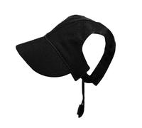 Ysyqkn Casquette de Baseball pour Chien avec Visière Réglable, Toile Respirante, Chaînette Coupe-vent et Ouvertures pour Les Oreilles. Chapeau Adapté Aux Ani, Noir, S