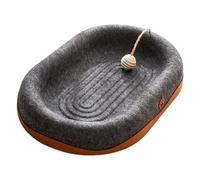 Ysyqkn Cat Scratcher Lounge Couchage Feutre Zone de Grattage Réversible Balle en Jute Suspendue pour Le Jeu et Protéger Meubles Adapt, Ovale Noir