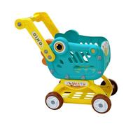 Ysyqkn Chariot de Courses Jouet Poussette de Marché pour Enfants Caddie D'Épicerie Jouet de Simulation Interactif avec Bords Arrondis Adapté pour L'Apprentis, Vert avec Boîte de Couleur
