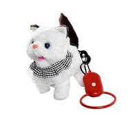 Ysyqkn Chat Électronique Jouet pour Enfants Peluche Animée Interactive Animal Réaliste Marchant et Sonore Peluche Douce et Drôle à Emporter Adapté aux, Noir Blanc