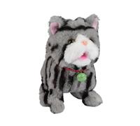 Ysyqkn Chat Jouet Interactif Peluche Électronique Enregistreur avec Fonction Parlante et 12 Chansons Marche Réaliste pour Stimuler Imagination Convient à App, Gris