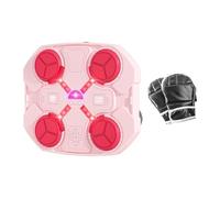 Ysyqkn Cible électronique de Boxe Murale avec Coussin Musical, Gants de Frappe et Dispositif de Réaction pour Le Kickboxing, Convient Aux Adultes et Aux, Rose BT