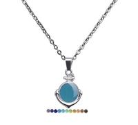 Ysyqkn Collier D'Humeur Chaîne Pendentif Cœur Amour Acier Inoxydable Alliage Détection Chaleur Variation Couleurs pour Femme Cadeau Anniversaire