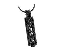 Ysyqkn Collier Urne Funéraire Pendentif Médaillon à Cendres Bijou Mémoire en Acier Inoxydable Élégant Ornement Adapté pour Homme Femme Commé, Noir