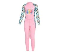 Ysyqkn Combinaison Enfant Une Pièce Wetsuit Maillot de Bain Protection Matériau Extensible Manches Longues Fermeture Pratique Convient pour Surf Plongée S, Rose S