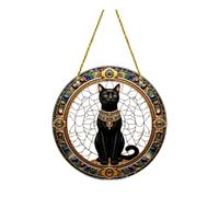 Ysyqkn Décor Mural Suspendu Acrylique Design Peint à la Main Ornement Arbre Unique Figure Chat Adapté pour Cadeaux Souvenirs Famille