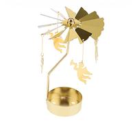 Ysyqkn Décoration de Noël En Forme de Moulin à Vent, Porte-bougie Rotatif, Bougeoir de Flocons de Neige, D'elfes, D'étoiles, de Cœurs, de Sapins, ange