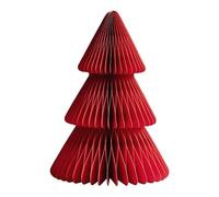 Ysyqkn Décoration de Sapin de Noël En Papier, Forme Alvéolée 3D, Décoration de Noël Moderne, Sculpture pour Salon, étagère, Fête à La Maison, Intérieur, Rouge 25 cm