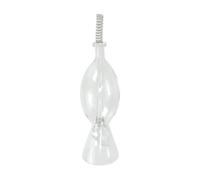 Ysyqkn Distributeur de Nourriture en Verre pour Poissons Rouges - Aide à L'alimentation avec Bouton-Poussoir, Facile à Remplir, Utilisation Polyvalente, Ovale