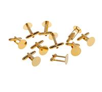 Ysyqkn Dix Supports de Boutons de Manchette Cuivrés et Un Support de 15 Mm pour éléments de Bijouterie. Fermeture à Pression Fiable pour Le Raphia, Or