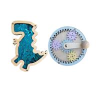 Ysyqkn Ensemble de 2 Accessoires pour Tableau D'activités En Bois, Jouet D'éveil Sensoriel, Tableau à Paillettes Dinosaure à Engrenages, Jouet pour E, Bleu