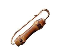 Ysyqkn Ensemble de 2 Broches épingles de Sûreté en Bambou, Grands Bijoux Vintage en Alliage de Bambou, Décoratifs pour Foulards, Chapeaux, Sacs, Cadeaux et D, Or Court