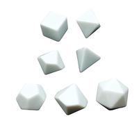 Ysyqkn Ensemble de 7 Dés Polyédriques Vierges pour Jeux de Rôle, à Peindre Ou à Faire Soi-même.