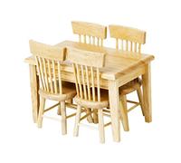 Ysyqkn Ensemble Miniature en Bois Comprenant Une Armoire, Une Table et Une Balançoire pour Maison de Poupée, Cuisine, Jardin et Chambre (échelle 1/12), en Bois