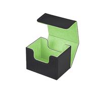 Ysyqkn Étui de Rangement pour Cartes à Collectionner, En Cuir PU, avec Structure Protectrice et Organisateur. Idéal pour Les Collectionneurs, Les Enfants et, noir et vert