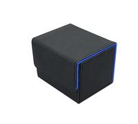 Ysyqkn Étui de Rangement pour Cartes à Collectionner, En Cuir PU, avec Structure Protectrice et Organisateur. Idéal pour Les Collectionneurs, Les Enfants et, Noir et bleu