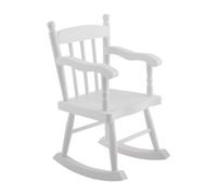 Ysyqkn Fauteuil à Bascule pour Maison de Poupée, échelle 1:6, Scène de Chambre Miniature, Jouet, Objet Miniature Fait Main, Mobilier pour Dioramas, Accessoir, Blanc
