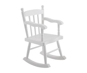 Ysyqkn Fauteuil à Bascule pour Maison de Poupée, échelle 1:6, Scène de Chambre Miniature, Jouet, Objet Miniature Fait Main, Mobilier pour Dioramas, Accessoir, Blanc