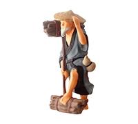 Ysyqkn Figurine Personnage 1 Pièce Figurine Personnage Voiture Miniature Kit Modèle Passager Peint en Résine Adapté pour Collection Scénographie Création de, Chop Wood Man Bleu