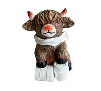 Ysyqkn Figurine Vache Cow Figurine Statue Animale Résine Expression Vraie Décoration Étagère Bureau Convient Salon Chambre Collection Cadeau, B