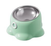 Ysyqkn Gamelle Chat Antidérapante Plate Incliné en Acier Inoxydable Nettoyage Facile Base Solide Adaptée à L'Alimentation Eau Chats Chiens Chiots Appartement, Vert